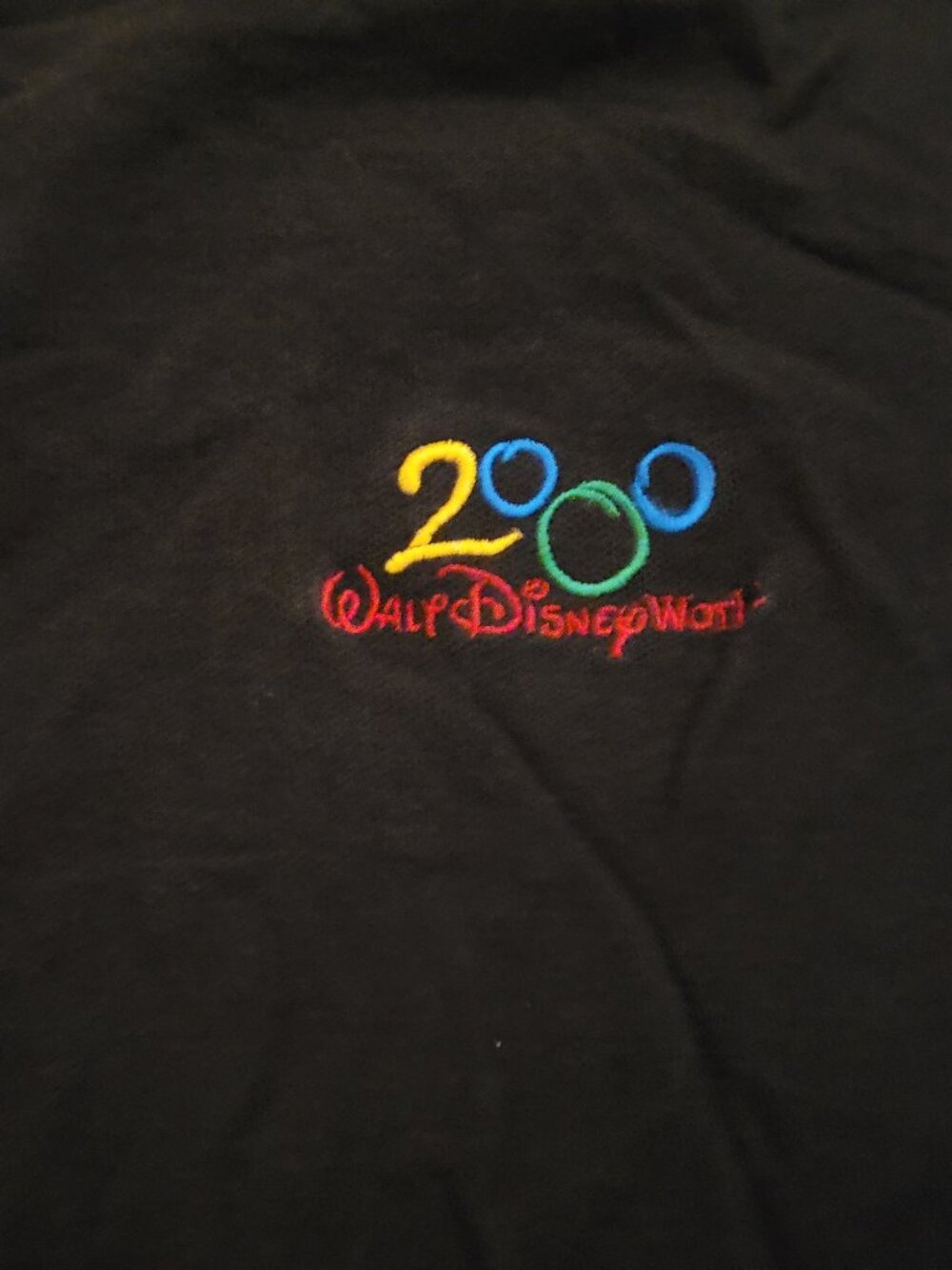 Vintage Walt Disney World 2000 black millennium celebration polo shirt